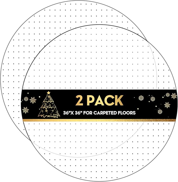 Office Chair Mat for Carpets, 2 Pack 36" × 36" Round Computer Chair Mat with Studs for Rolling Chair, Desk Floor Mat for Home and Office Carpet, Protects Floor Mats for Low Pile Carpeted Floors