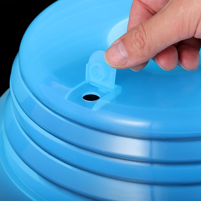 Kichwit Silicone Microwave Plate Cover Collapsible, Dishwasher Safe and BPA Free, Blue, 10.2"