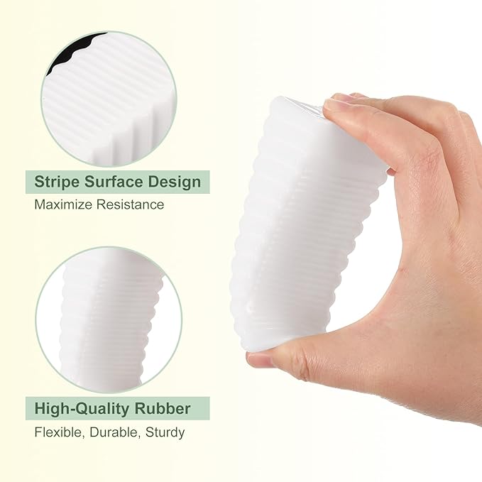 uxcell 4 Pcs Door Stoppers for Bottom of Door, 28mm/1.10 Inch Door Stops, Rubber Door Stopper Wedge Anti Slip, Window Stopper Door Stackable, White