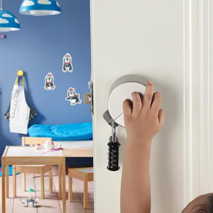 Door Handle Lock Device - Prevents Turning of Door Knob and Access to Keyhole