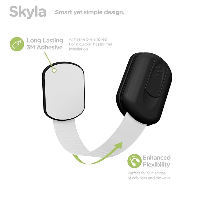 SKYLA HOMES Baby Locks Child Safety Cabinet Proofing - Safe Quick and Easy 3M Adhesive Cabinet Drawer Door Latches No Screws & Magnets Multi-Purpose for Furniture Kitchen Ovens Toilet Seats