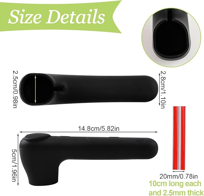 Door Handle Covers, 2Pcs 14.8 * 5 * 2.8cm Silicone Door Handle Glove Covers with Love Heart Decor, Black Door Handle Lever Covers Anti-Static Safety Door Handle Protector