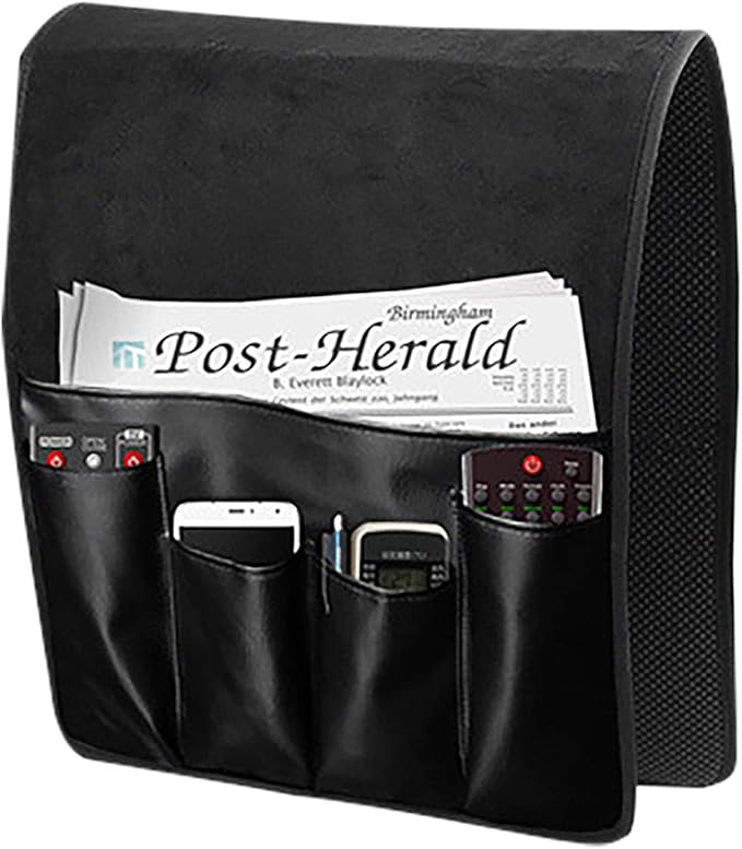 Couch Sofa Armrest Organiser Arm Chair Caddy Bedside Storage Pocket with 6 Pockets TV Remote Holder Bed Storage Pocket Bag for Cellphone Tablet Notepad Book Magazines DVD Glasses