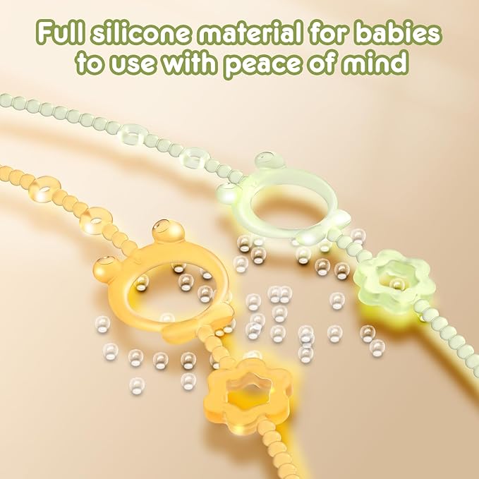 Toy Straps for Baby, 6pcs Adjustable Toy Holder for Stroller Accessories, Silicone Baby Tether Pacifier Clip, No Throw Baby Travel Essential Leash for High Chair, Car Seat, Baby Toy Clips,Cribs