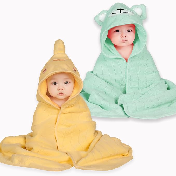 Baby Hooded Towels,31 x 31 in Infant Super Soft Baby Bath Towels with Hood for Toddlers1-3,Highly Absorbent Viscose Hooded Towel for Boys, Girls, Newborn Essentials