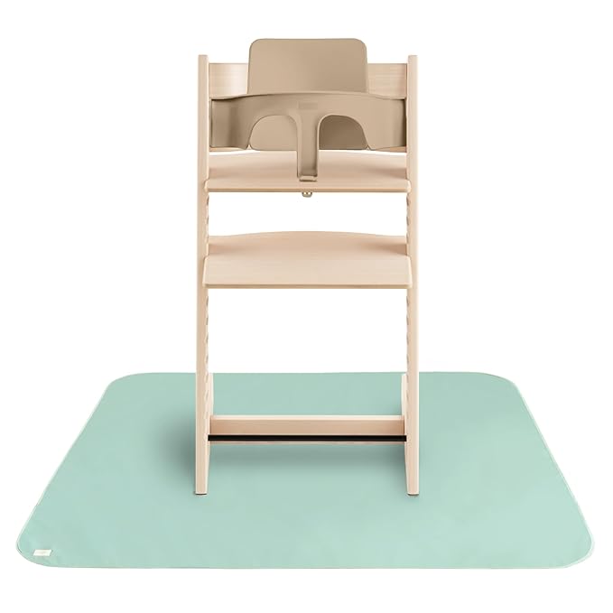 mushie Baby Splat Mat 42.5x42.5 Inch (Roman Green) | Water Resistant for Under High Chair and Infant Play