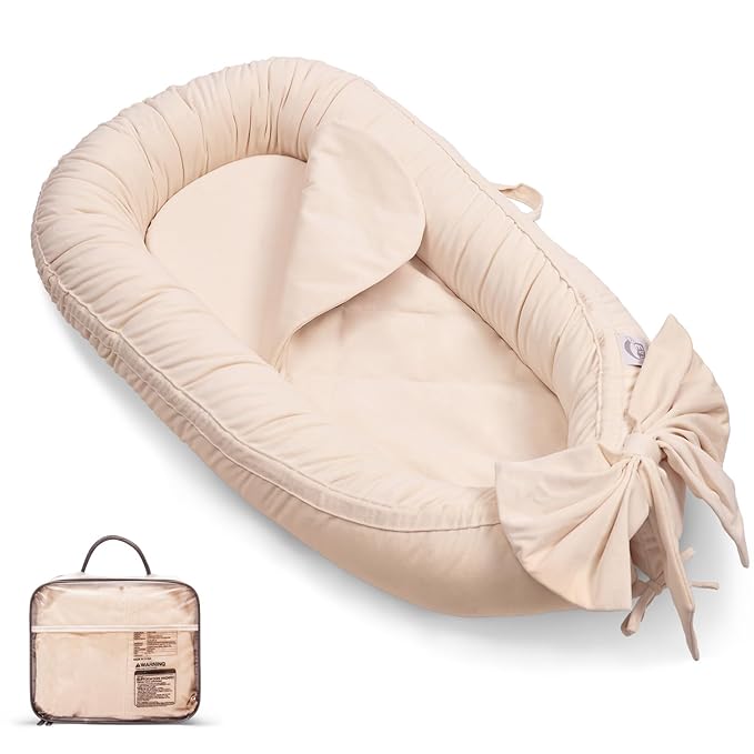 EAQ Baby Lounger, Infant Lounger for Newborn,Portable Baby Nest Cover Breathable & Soft, Newborn Essentials