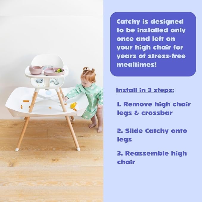 CATCHY - Food Catcher - Compatible with Stokke Clikk High Chair + 12 Other High Chairs - Highchair Sold Separately - Baby & Toddler Food & Mess Catcher - Under High Chair Accessory