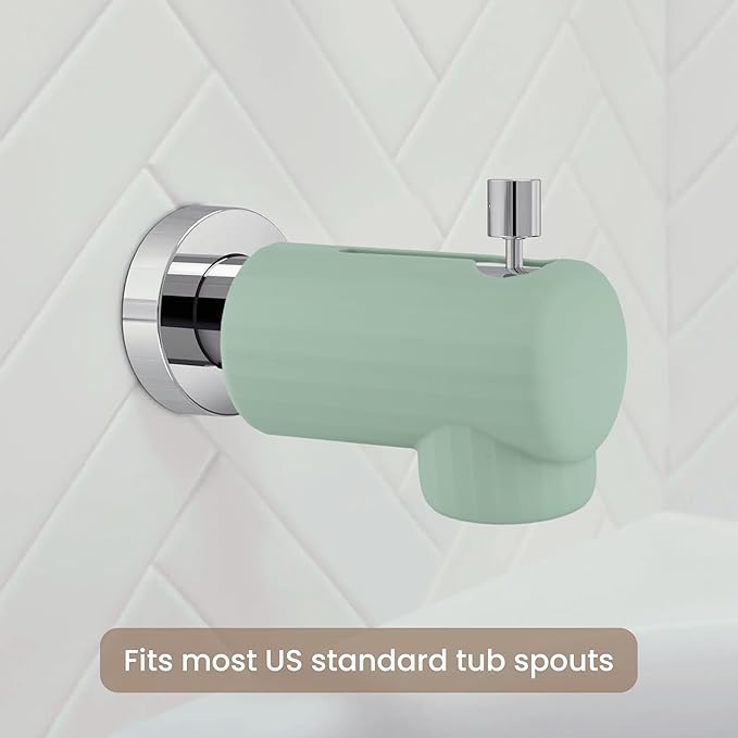 Bath Spout Cover, Soft Silicone Bathtub Faucet Cover Safety Universal Fit (Cambridge Blue)