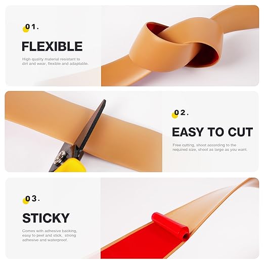 Bnell Floor Transition Strip Floor Cover Strips Self Adhesive Flooring Transitions Laminate Floor Strip Vinyl Floor Flat Divider Strip for for Joining Floor Gaps (10FT,1.57in, Light Brown)