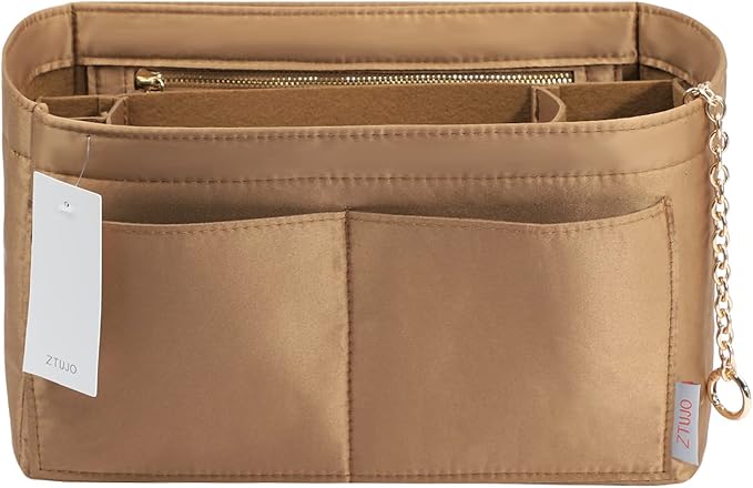 Purse Organizer Insert, Felt Purse Organizer with Zipper and Sewn Bottom Insert, Fit Speedy Neverfull Graceful,6 Sizes