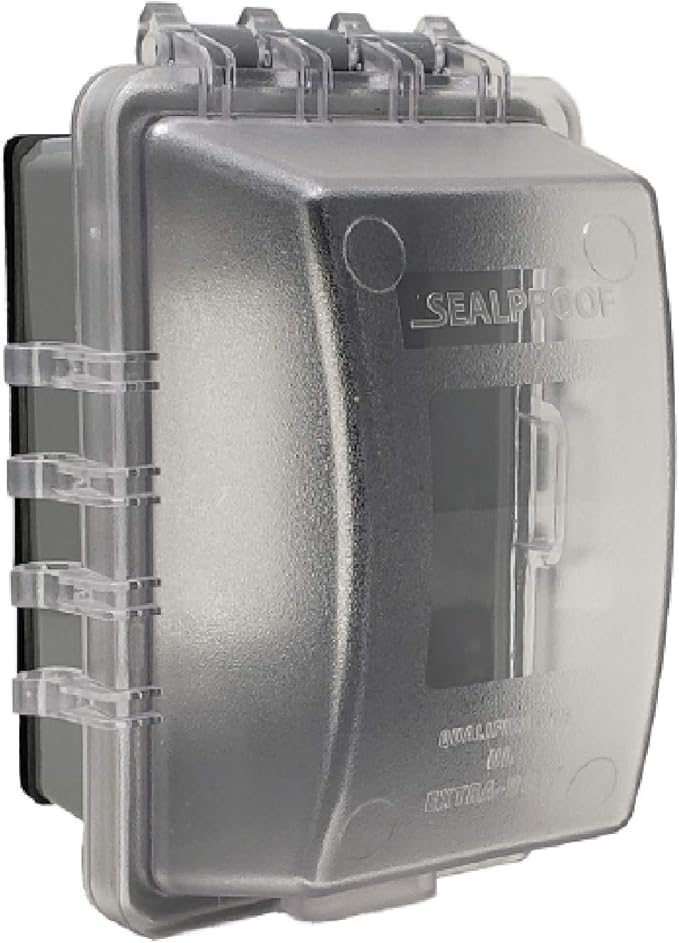 Sealproof Deep Base for Vinyl Siding and Recessed Surfaces While In Use Lockable 1-Gang Outdoor Exterior Outlet Cover | Horizontal/Vertical Weatherproof Extra Duty Bubble Cover
