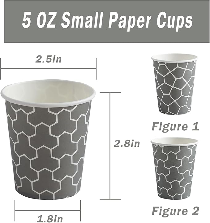 Huifany 300 Pack 5 oz Paper Cups, Disposable Bathroom Cups Small Mouthwash Cups, Hot/Cold Beverage Drinking Mini Cup for Party, Picnics, Water, Snack