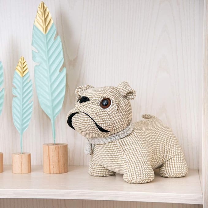 Marwood Cute Door Stopper Decorative Door Stops for Home and Office, Bulldog Weighted Interior Doorstop Fabric Stuffed Animal Door Stopper Floor Decorative