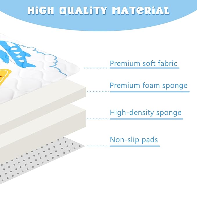 Baby Play Mat for Floor 59 * 71 inch, Extra Thick Soft Cushioning Foam Mat for Kids, Non Slip & Washable Crawling Mat for Toddler, Padded Play Mat for Baby Tummy Time