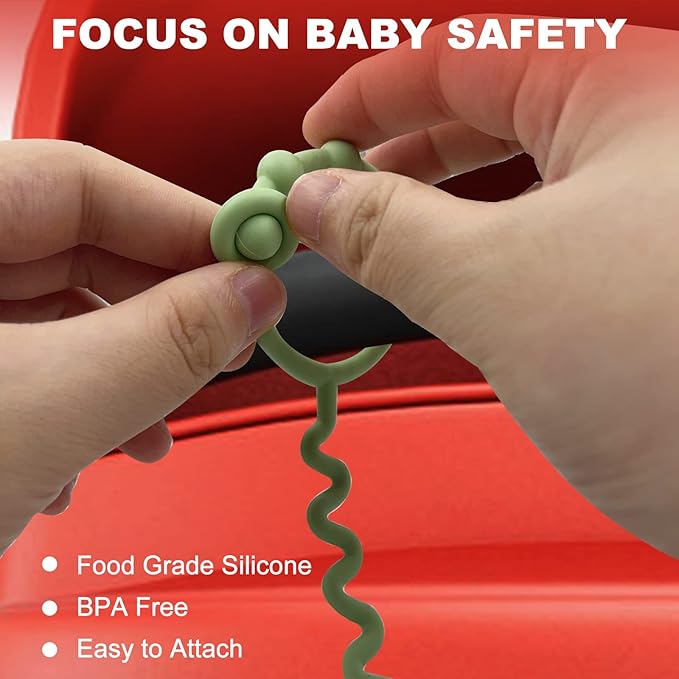 Toy Straps for Baby, 5 Pack Silicone Toy Straps for Stroller, Toy Safety Straps for Toy, Sippy Cup Straps, Adjustable Toy Holder for Stroller, High Chair - BPA Free