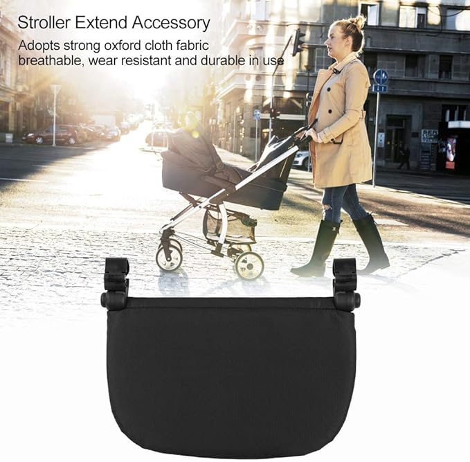 HEEPDD Baby Stroller Footrest, 12.6 x 8.3 in Stroller Extension Foot Pedal Infant Stroller Leg Rest for VOVO Pushchair(Black)