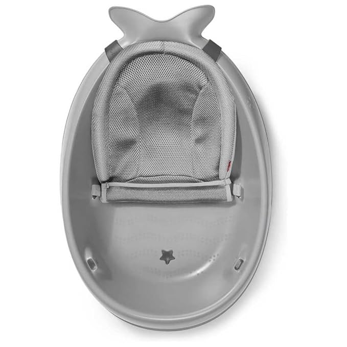 Skip Hop Infant Bath Tub 3-Stage Grow With Baby Smart Sling MOBY Bathtub Grey Age 0+