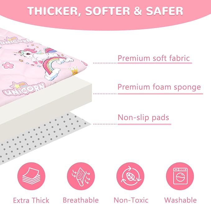 Baby Play Mat Toddler Playpen Mat 50 x 50 inch, Removable-Washable Cover,Extra Thick Foam Padding,Non-Slip Crawling Cushion for Infants, Toddlers & Babies Tummy Playing Time