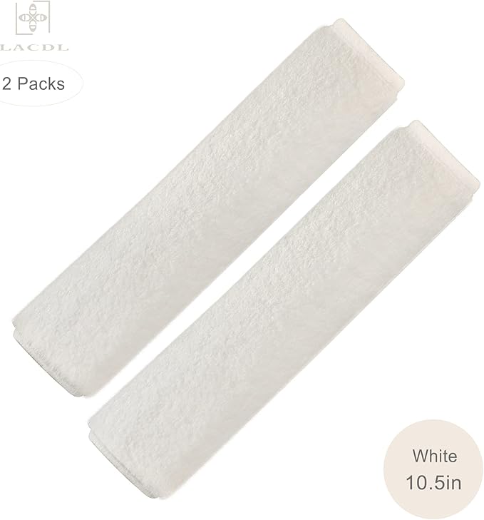 LACDL Extra Long Seatbelt Covers Super Soft Furry for Adults Kids Women & Men, Thick Plush Full Car Seat Belt Cushion, Fluffy Shoulder Pad Protector, Auto Interior Accessories, Off White, 10.5in, 2pcs
