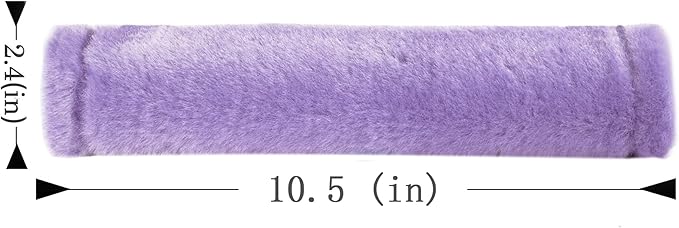 Amooca Soft Faux Fur Universal Fit Seatbelt Cover Car Truck SUV Airplane Seat Belt Shoulder Pad for Carmera Backpack Straps Neck Cushion Protector 2 Pack 10.5in Light Lavender