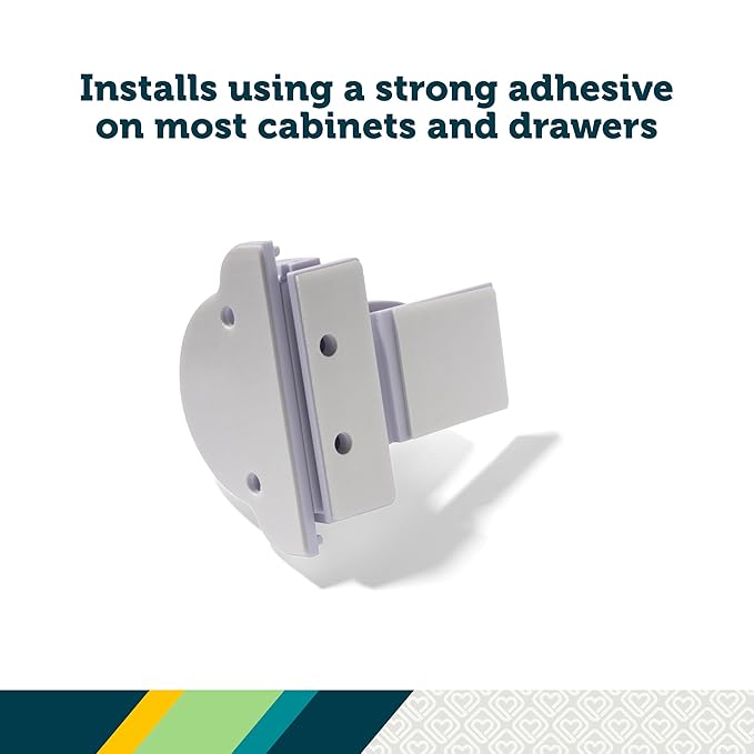 Safety 1st Adhesive Magnetic Cabinet Locks, Includes 2 Child Locks for Cabinets & Drawers, 1 Key, White