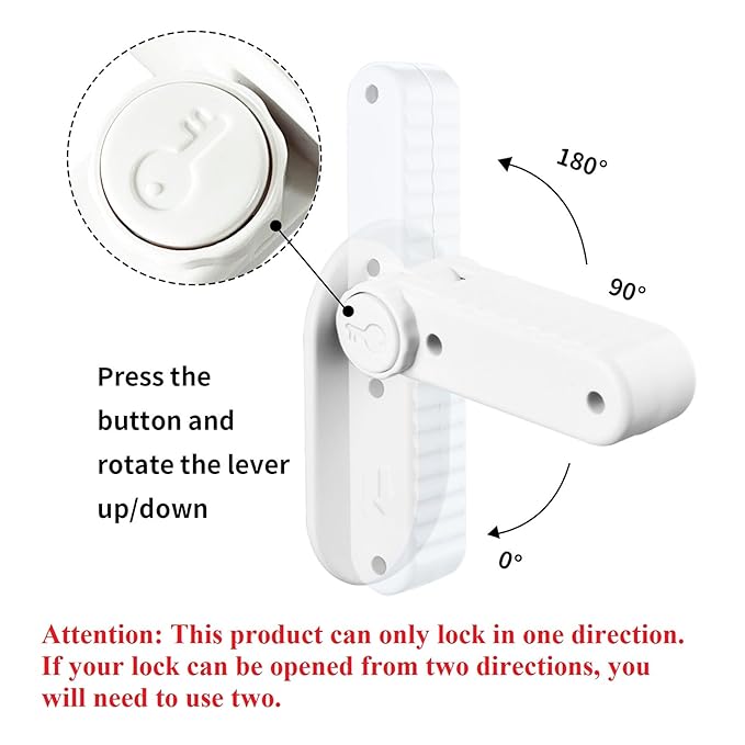 Childproof Door Lever Lock Prevents Toddlers Pets from Opening Doors, No Drill Tool Needed Easy to Instal, Child Safety Locks for Doors, Windows, washrooms (Black, Pack, 4)