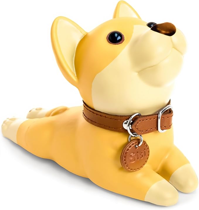 DomeStar Cute Dog Door Stopper, Shiba Inu Door Stop Decorative Animal Doorstop Wedge, Yellow