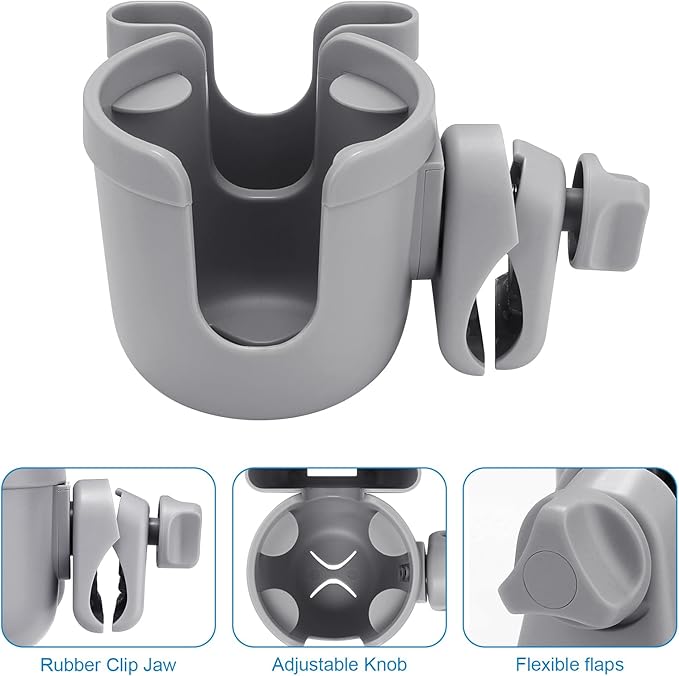 Accmor Stroller Cup Holder with Phone Holder, Bike Cup Holder, Universal Cup Holder for Uppababy Nuna Doona Strollers, 2-in-3 Cup Phone Holder for Stroller Bike Accessory