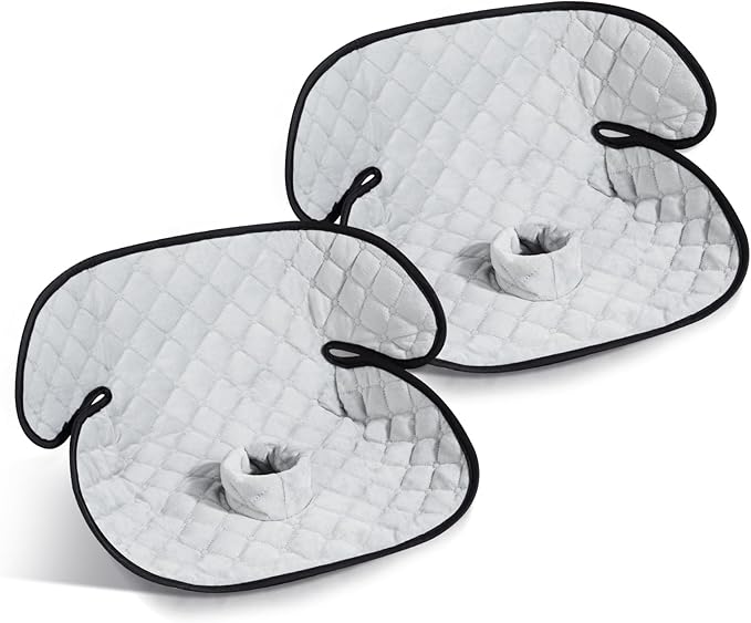 2 Pack Car Potty Training Seat Protector, Waterproof Toddler Car Seat Potty Training Cover, Piddle Pads & Liners for Baby Stroller, Booster & Travel,Non-Slip Pee Protector for Carseat (Grey)