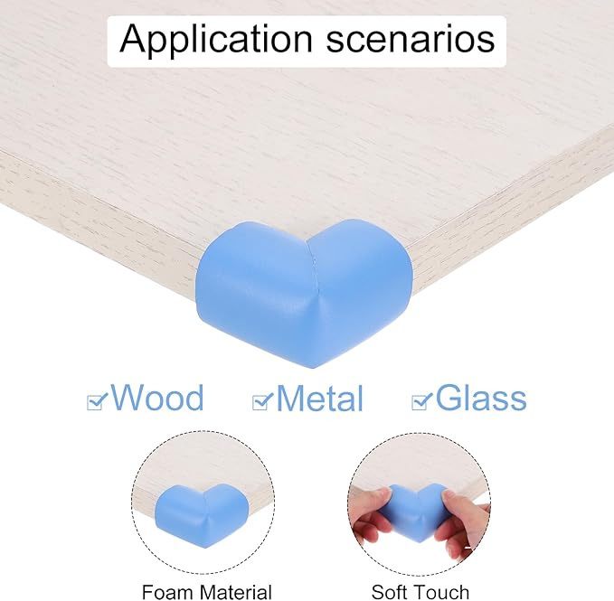 MECCANIXITY 8 Pack Soft Corner Protector, Rubber Foam Furniture Proofing Corner Guards Edge for Fireplace Table Stair, Brown