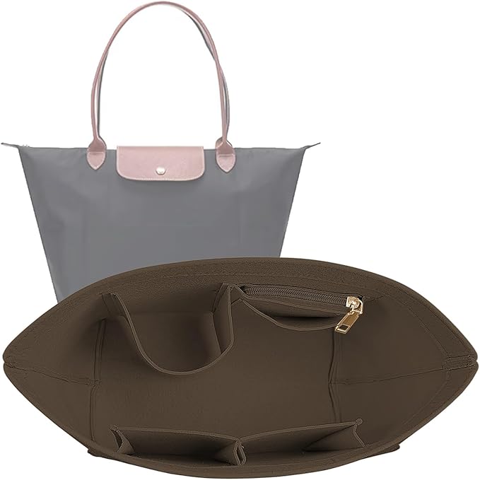 Lckaey Purse Organizer Insert for Longchamp Le Pliage Neo Handbags Insert Organizer 1012coffee-M