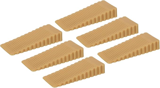 uxcell 6 Pcs Door Stoppers for Bottom of Door, 15mm/0.59 Inch Door Stops, Rubber Door Stopper Wedge Anti Slip, Window Stopper Door Stackable, Orange