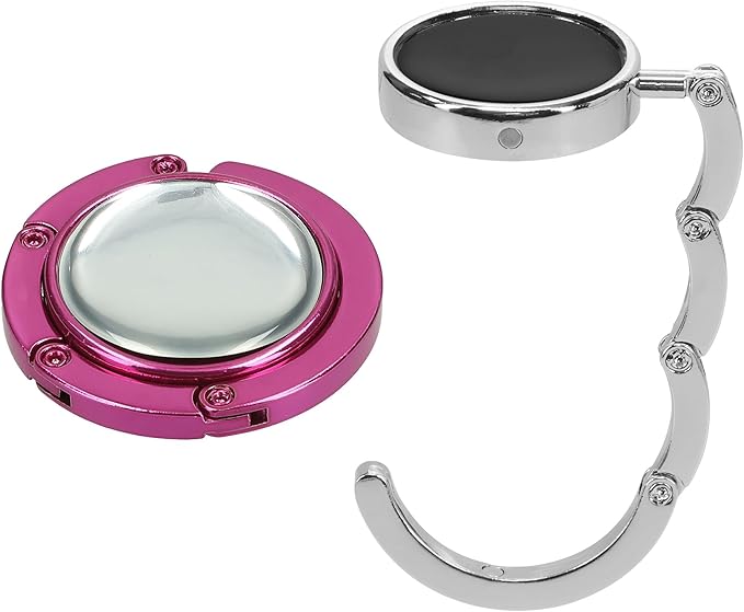 kwmobile Purse Hanger for Table (Set of 2) - Purse Hook for Table - Folding Handbag Hanger - Portable Bag Holder