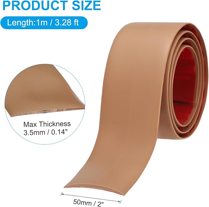 PATIKIL Self Adhesive Floor Transition Strip 2 in x 3 Ft, Vinyl Laminate Floor Flat Divider for Joining Floor Gaps Doorways Carpet Cover Floor Tiles Brown
