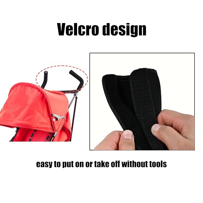 2 Pack Stroller Handle Cover (11.02 * 5.51 inches), Replacement Baby Stroller Handle Pads, Handle Sleeve Cover for Baby Stroller Pushchair, Pushchair Armrest Dust Proof Handle Sleeve