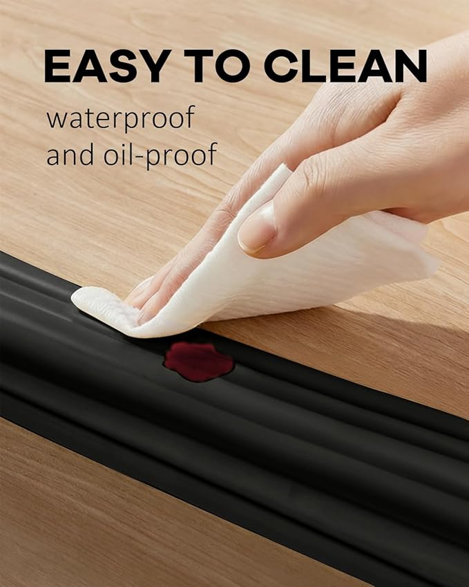 PUSHUJIA Edge and Corner Guards with Strong Adhesive Extra Thick Baby Proofing Furniture Protector for Table Desk Bed Cabinets Child Safety for Home and Nursery (Black, 16.4 Feet)