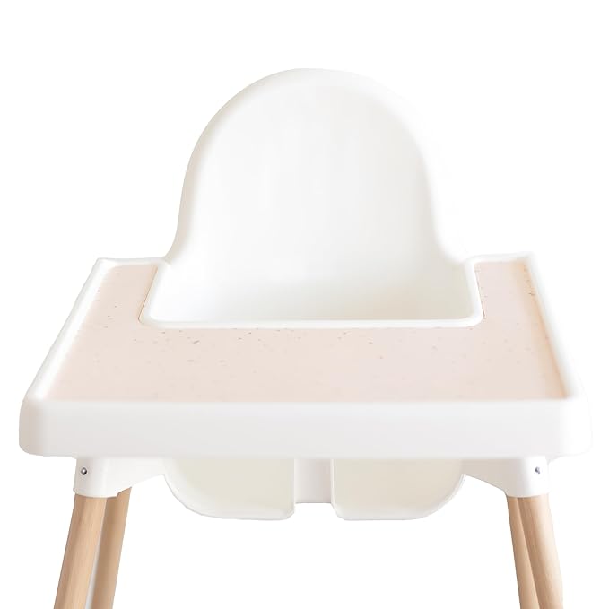 Yeah Baby Goods Placemats Compatible with IKEA Antilop High Chair (Blush Speckle) - Slip-Resistant & Food-Grade Silicone High Chair Mat - Easy Clean High Chair Accessory