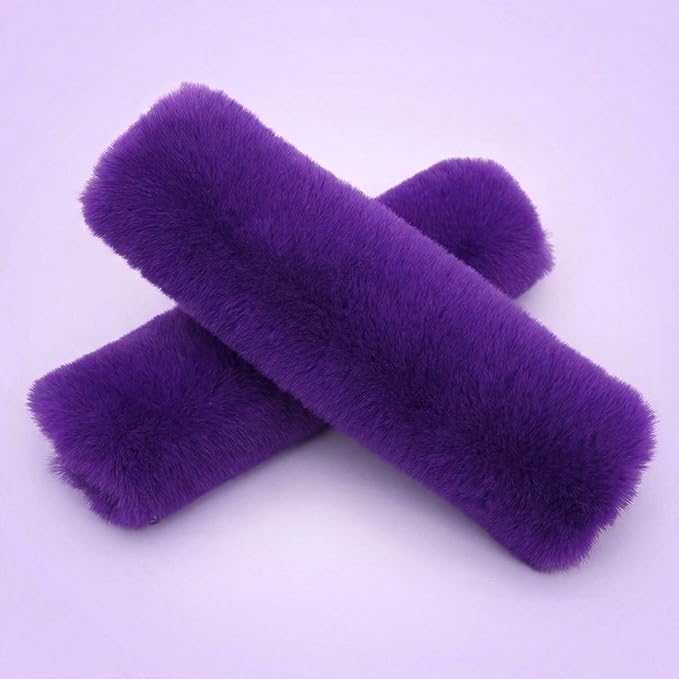 2-Pack Soft Plush Seatbelt Covers for Kids - Comfortable Seat Belt Cushion for Newborns - Car Seat/Stroller Strap Accessories - Enhanced Driving Comfort & Protection (Purple)