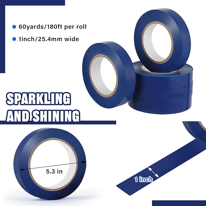 Frienda Floor Vinyl Tape 1/2inch Floor Marking Court Tape Outdoor Playing Field Marking Equipment for Social Distancing Gyms, Athletics, Equipment
