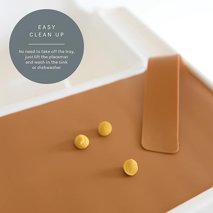 Yeah Baby Goods Placemats Compatible with IKEA Antilop High Chair (Boho Brown) - Slip-Resistant & Food-Grade Silicone High Chair Mat for High Chair Tray - Easy Clean High Chair Accessory