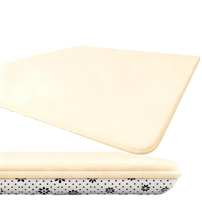 Baby Play Mat for Floor, 1.2″ Thick Foam 47X47 Playpen Mat, Ultra-Soft Velvet for Tummy Time & Crawling, Non-Slip Backing and Easy to Clean, Safe for Infants, Toddlers, and Kids (Cream)