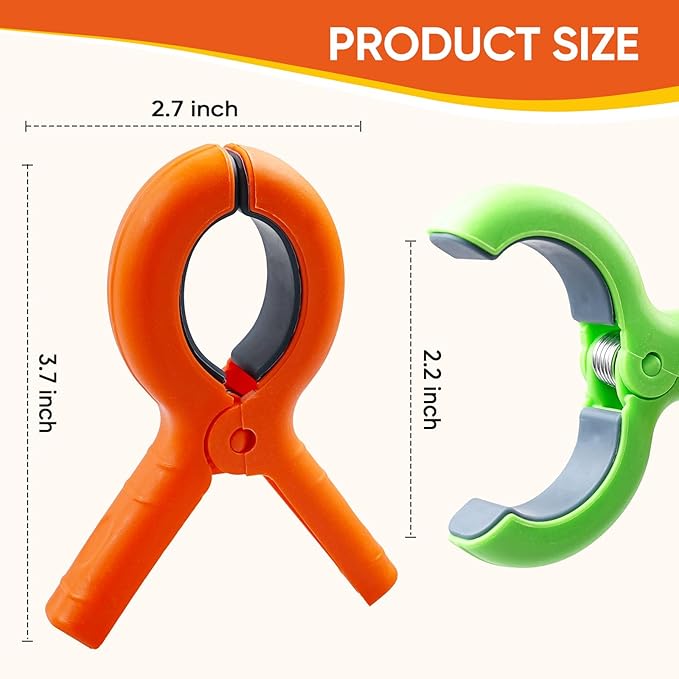 8 Pack Beach Towel Clips for Beach Chairs - Jumbo Size Beach Chair Clips for Pool Lounge Chairs, Cruise Essentials, Securely Hold Beach Towels, Blankets, Tent, Travel Vacation Must Have