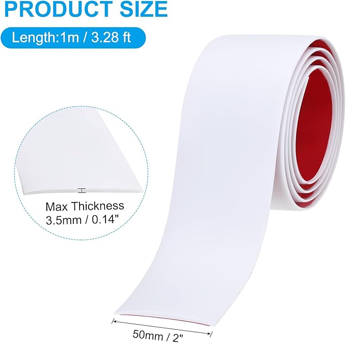 PATIKIL Self Adhesive Floor Transition Strip 2 in x 3 Ft, Vinyl Laminate Floor Flat Divider for Joining Floor Gaps Doorways Carpet Cover Floor Tiles White