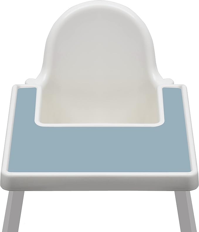 High Chair Placemat Compatible with IKEA Antilop Baby High Chair - Dishwasher Safe, BPA Free Silicone Placemats – Baby Led Feeding Foods Placemat for Toddler and Babies (Steel Blue)