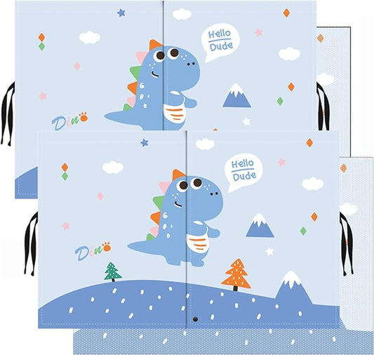 Car Sun Shade for Baby - EOHMAK Car Side Window Sun Shade Cover Upgrade Double Opening Car Interior Curtain Sun Blocker Blind (Blue Dinosaur, 2 Pack)