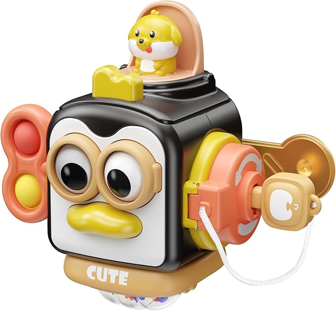 OSIMILY Montessori Toys for 1 Year Old,Sensory Toys for Toddlers 1-3,Baby Travel Activities Busy Board Cube,Fine Motor Skills Educational Toys,Birthday Gift for Kids Aged 6, 9, 10, 12, 18 Months