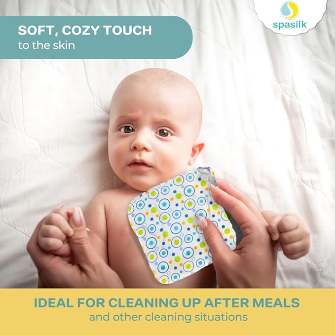 Spasilk Hooded Bath Towel and Washcloths Set for Newborns, 1 Soft Terry Baby Towel and 3 Baby Washcloths, Baby Essentials, Ideal, One Size, Blue Sailor
