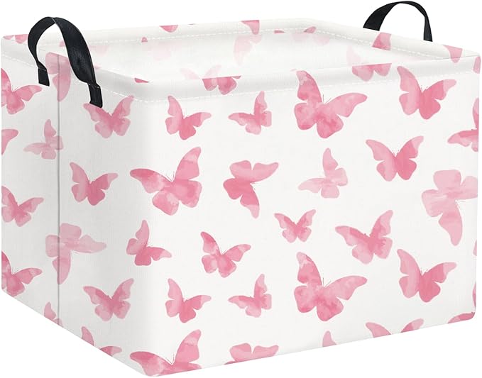 TIBAOLOVER Rectangular Butterfly Basket Kids Baby Storage Basket Cute Toy Storage Bin Organizer Shelf Boom Room Decor(Butterfly)
