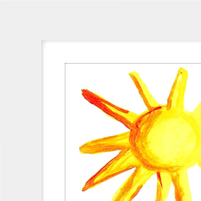 Americanflat Kids Artwork Frame Changeable (White) - Magnetic Door Holds 100 Art Pieces - 8.5x11 Letter Size Display with Mat or 10x12.5 Without Mat - My Mini Masterpiece
